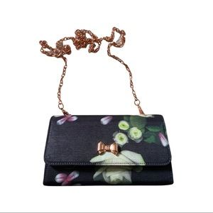 Ted baker floral shoulder bag with rose gold details